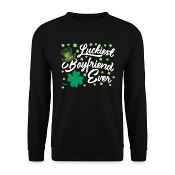 Petit ami le plus chanceux de tous les temps Saint-Valentin - Sweat-shirt Unisexe - noir - Devant - Alina (178cm) & Michal (187cm)