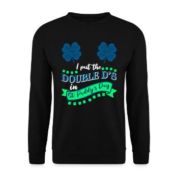 I put the double D's in St. Paddys Day - Unisex Pullover - Schwarz - Vorne - Alina (178cm) & Michal (187cm)