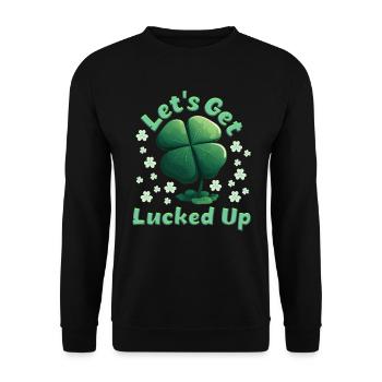 Let's get Lucked up Kleeblatt St. Patrick’s Day - Unisex Pullover - Schwarz - Vorne - Alina (178cm) & Michal (187cm)