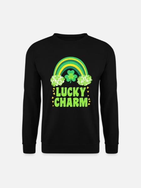 Lucky Charm Glücksbringer Regenbogen - Unisex Pullover - Schwarz