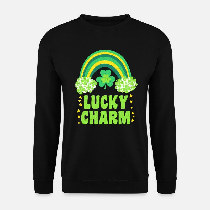 Lucky Charm Glücksbringer Regenbogen - Unisex Pullover - Schwarz