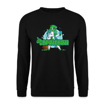 Licorne de la Saint-Patrick Licorne - Sweat-shirt Unisexe - noir - Devant - Alina (178cm) & Michal (187cm)