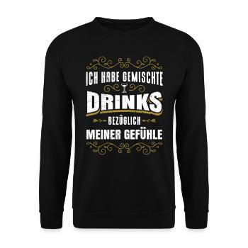 Gemischte Drinks bezüglich meiner Gefühle Party - Unisex Pullover - Schwarz - Vorne - Alina (178cm) & Michal (187cm)
