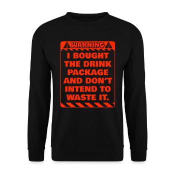 Attention j’ai réservé le forfait boissons party - Sweat-shirt Unisexe - noir - Devant - Alina (178cm) & Michal (187cm)