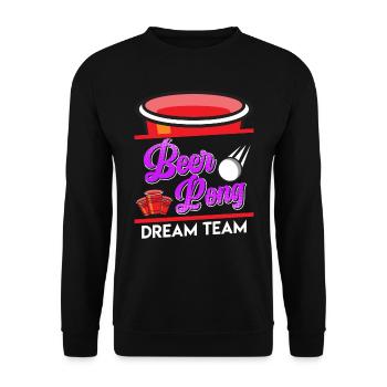 Beer Pong Dream Team Party Jeu à boire Beer Pong - Sweat-shirt Unisexe - noir - Devant - Alina (178cm) & Michal (187cm)