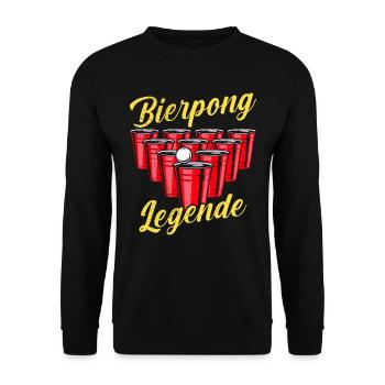 Beer Pong Legend Beer Pong Party Beer Pong - Unisex Sweatshirt - black - Front - Alina (178cm) & Michal (187cm)