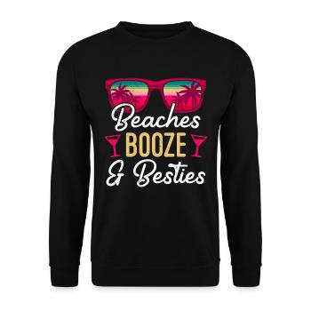 Beaches Booze Besties 2023 Holiday Spring Break - Unisex Sweatshirt - black - Front - Alina (178cm) & Michal (187cm)