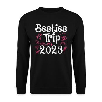 Besties Trip 2023 Summer Vacation 2023 Spring Break - Unisex Sweatshirt - black - Front - Alina (178cm) & Michal (187cm)