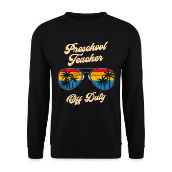 Preschool Kindergarten Educator off duty teacher - Unisex Sweatshirt - black - Front - Alina (178cm) & Michal (187cm)