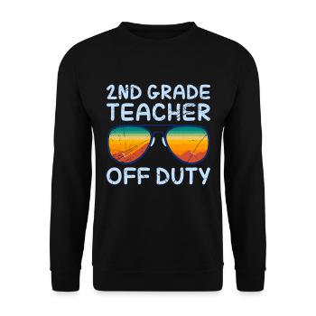 Second Class Class Class Teacher off duty Holiday Teacher - Unisex Sweatshirt - black - Front - Alina (178cm) & Michal (187cm)