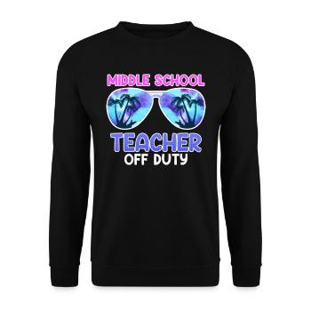 Middle School Class Teacher on Vacation Teacher - Unisex Sweatshirt - black - Front - Alina (178cm) & Michal (187cm)