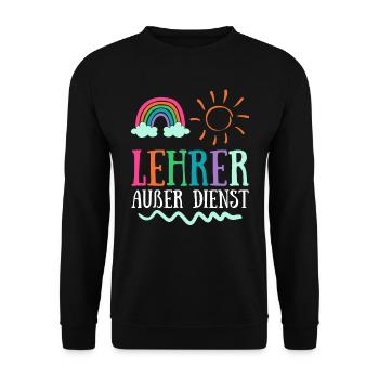 Teacher off duty Lehrerin Schule Ferien Lehrer - Unisex Pullover - Schwarz - Vorne - Alina (178cm) & Michal (187cm)