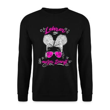Teacher off duty Lehrerin Schule Ferien Lehrer - Unisex Pullover - Schwarz - Vorne - Alina (178cm) & Michal (187cm)