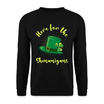 La Saint-Patrick est là pour les manigances - Sweat-shirt Unisexe - noir - Devant - Alina (178cm) & Michal (187cm)