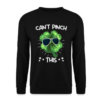 Can't Pinch this Clover St. Patrick's Day - Unisex Sweatshirt - black - Front - Alina (178cm) & Michal (187cm)
