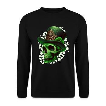 Fête de la Saint-Patrick Squelette irlandais leprechaun - Sweat-shirt Unisexe - noir - Devant - Alina (178cm) & Michal (187cm)
