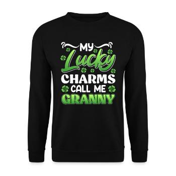 My Lucky Charms Call me Granny Oma - Unisex Pullover - Schwarz - Vorne - Alina (178cm) & Michal (187cm)