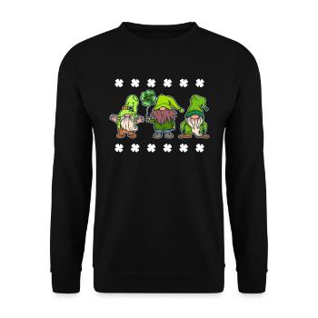 Leprechaun Squad St. Patrick’s Day - Unisex Pullover - Schwarz - Vorne - Alina (178cm) & Michal (187cm)