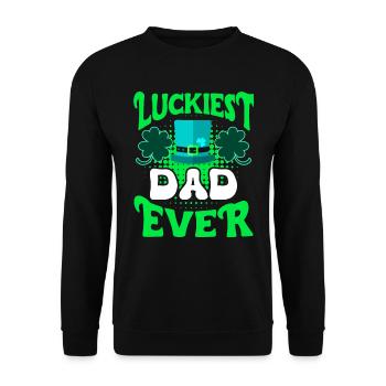 Papa le plus chanceux de tous les temps Papa de la Saint-Patrick - Sweat-shirt Unisexe - noir - Devant - Alina (178cm) & Michal (187cm)