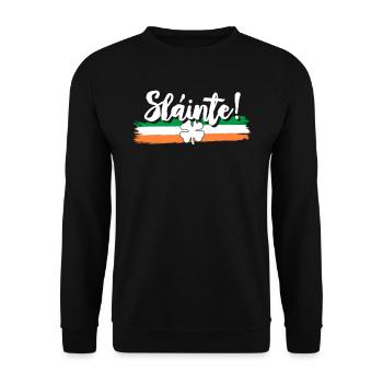 Sláinte Toast Ireland St. Patrick's Day - Unisex Sweatshirt - black - Front - Alina (178cm) & Michal (187cm)