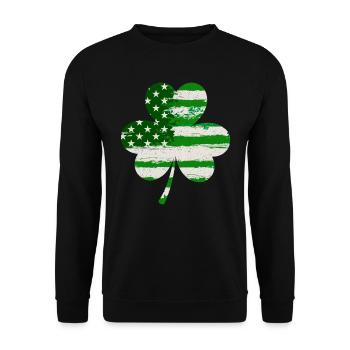 USA Clover Lucky Charm États-Unis - Sweat-shirt Unisexe - noir - Devant - Alina (178cm) & Michal (187cm)