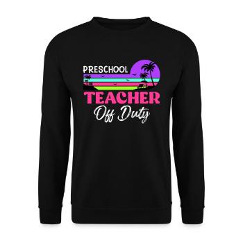 Kindergarten School Teacher Off Duty Teacher - Unisex Sweatshirt - black - Front - Alina (178cm) & Michal (187cm)