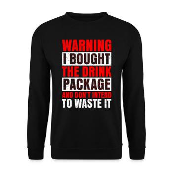 Attention j’ai réservé le forfait boissons party - Sweat-shirt Unisexe - noir - Devant - Alina (178cm) & Michal (187cm)