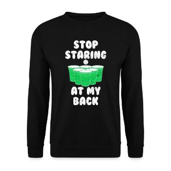 Beer Pong stop staring at my rack Bier Pong - Unisex Sweatshirt - black - Front - Alina (178cm) & Michal (187cm)