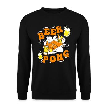 Beer Pong Table Party Game Drinking Game Beer Pong - Unisex Sweatshirt - black - Front - Alina (178cm) & Michal (187cm)