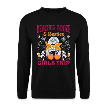 Plages Alcool Besties Mädesltrip Spring Break - Sweat-shirt Unisexe - noir - Devant - Alina (178cm) & Michal (187cm)