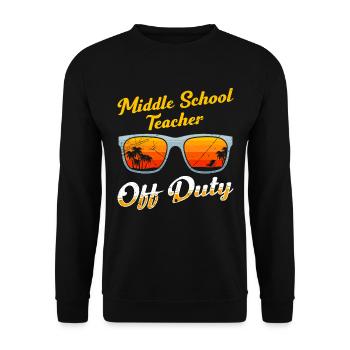 Middle School Class Teacher off duty Holiday Teacher - Unisex Sweatshirt - black - Front - Alina (178cm) & Michal (187cm)