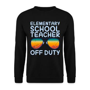 Vacances Classe d’école primaire Enseignant Enseignant en congé - Sweat-shirt Unisexe - noir - Devant - Alina (178cm) & Michal (187cm)
