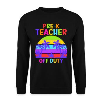 Preschool Kindergarten Teacher off duty teacher - Unisex Sweatshirt - black - Front - Alina (178cm) & Michal (187cm)