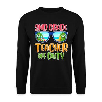 Zweite Klasse Klassenlehrer auf Ferien Lehrer - Unisex Pullover - Schwarz - Vorne - Alina (178cm) & Michal (187cm)