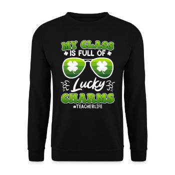 Classe pleine de professeurs de Lucky Charms disant - Sweat-shirt Unisexe - noir - Devant - Alina (178cm) & Michal (187cm)