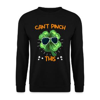 Can't Pinch this Clover St. Patrick's Day - Unisex Sweatshirt - black - Front - Alina (178cm) & Michal (187cm)