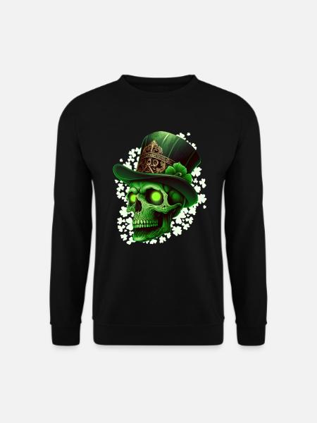 Saint-Patrick Leprechaun squelette irlandais - Sweat-shirt Unisexe - noir