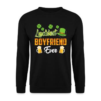 Le petit ami le plus chanceux de tous les temps La Saint-Patrick - Sweat-shirt Unisexe - noir - Devant - Alina (178cm) & Michal (187cm)