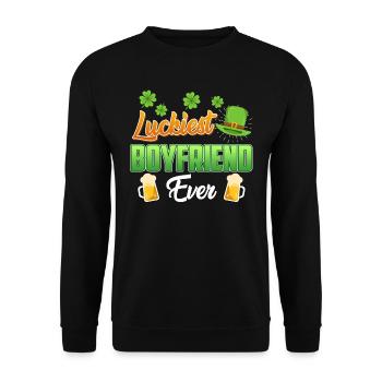 Le petit ami le plus chanceux de tous les temps La Saint-Patrick - Sweat-shirt Unisexe - noir - Devant - Alina (178cm) & Michal (187cm)