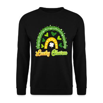 Lucky Charm St. Patrick's Day - Unisex Sweatshirt - black - Front - Alina (178cm) & Michal (187cm)