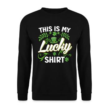 Ma chemise bonheur Porte-bonheur Porte-bonheur Saint-Patrick - Sweat-shirt Unisexe - noir - Devant - Alina (178cm) & Michal (187cm)