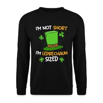 Leprechaun Size Little Friend St. Patrick's Day - Unisex Sweatshirt - black - Front - Alina (178cm) & Michal (187cm)