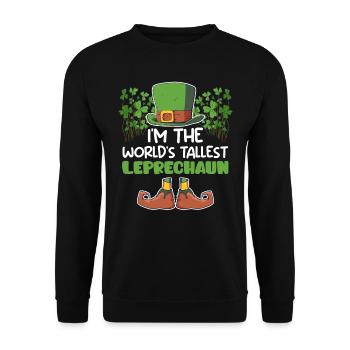 World's largest leprechaun St. Patrick's Day - Unisex Sweatshirt - black - Front - Alina (178cm) & Michal (187cm)
