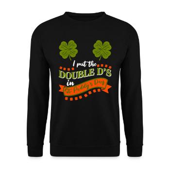 I put the double D's in St. Paddys Day - Unisex Pullover - Schwarz - Vorne - Alina (178cm) & Michal (187cm)