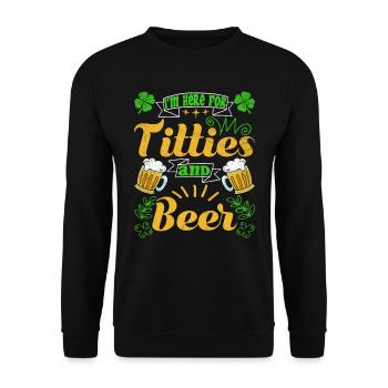 Je suis ici pour Titties et le Festival de la bière - Sweat-shirt Unisexe - noir - Devant - Alina (178cm) & Michal (187cm)