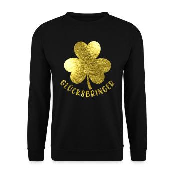 Lucky charm cloverleaf - Unisex Sweatshirt - black - Front - Alina (178cm) & Michal (187cm)