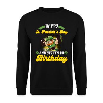 Anniversaire le jour de la Saint-Patrick - Sweat-shirt Unisexe - noir - Devant - Alina (178cm) & Michal (187cm)