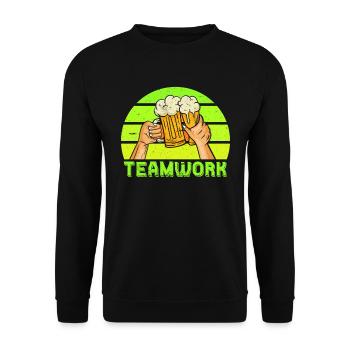Feiern Saufen Urlaub mit Freunden Bier Party - Unisex Pullover - Schwarz - Vorne - Alina (178cm) & Michal (187cm)