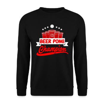 Beer Pong Champion Drinking Game Party Beer Pong - Sweat-shirt Unisexe - noir - Devant - Alina (178cm) & Michal (187cm)