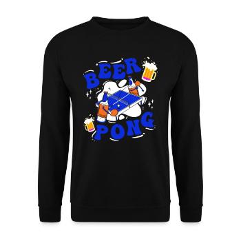 Beer Pong Table Party Game Drinking Game Beer Pong - Unisex Sweatshirt - black - Front - Alina (178cm) & Michal (187cm)